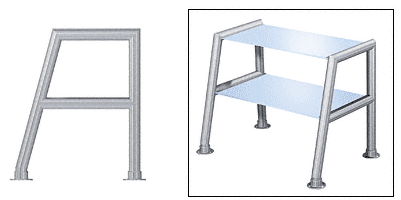 C.R. Laurence CRL Elegant 159 Series Sneeze Guard - 1-1/2&quot; Brushed Stainless Tubing, Glass On Top and Shelf Only  | SG5159BS