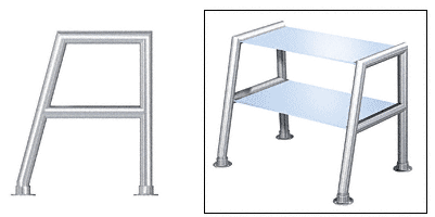 C.R. Laurence CRL Elegant 159 Series Sneeze Guard - 1-1/2&quot; Polished Stainless Tubing, Glass On Top and Shelf Only  | SG5159PS