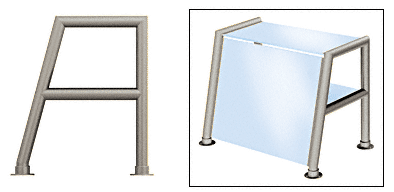 C.R. Laurence CRL Elegant 160 Series Sneeze Guard - 1-1/2&quot; Brushed Stainless Tubing, Glass On Top, Shelf, and Front Only  | SG5160BS