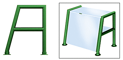 C.R. Laurence CRL Elegant 160 Series Sneeze Guard - 1-1/2&quot; Powder Painted Tubing, Glass On Top, Shelf, and Front Only  | SG5160PT