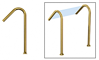 C.R. Laurence CRL Elegant 163 Series Sneeze Guard - 1-1/2&quot; Polished Brass Tubing, Glass On Slant Only  | SG5163PB