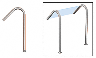 C.R. Laurence CRL Elegant 163 Series Sneeze Guard - 1-1/2&quot; Polished Stainless Tubing, Glass On Slant Only  | SG5163PS