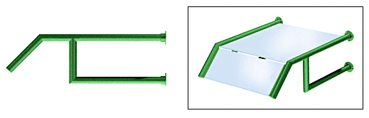 C.R. Laurence CRL Elegant 164 Series Sneeze Guard - 1-1/2&quot; Powder Painted Tubing, Glass On Slant and Top Only  | SG5164PT