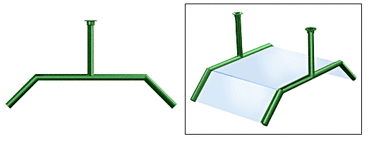 C.R. Laurence CRL Elegant 165 Series Sneeze Guard - 1-1/2&quot; Powder Painted Tubing, Glass On Slants and Top Only  | SG5165PT