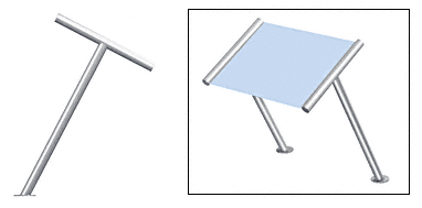 C.R. Laurence CRL Elegant 167 Series Sneeze Guard - 1-1/2&quot; Polished Stainless Tubing, Glass On Slant Only  | SG5167PS