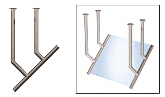 C.R. Laurence CRL Elegant 168 Series Sneeze Guard - 1-1/2&quot; Brushed Stainless Tubing, Glass On Slant Only  | SG5168BS