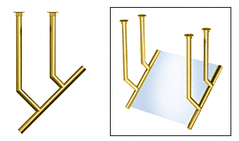 C.R. Laurence CRL Elegant 168 Series Sneeze Guard - 1-1/2&quot; Polished Brass Tubing, Glass On Slant Only  | SG5168PB