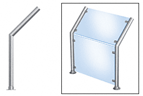 C.R. Laurence CRL Contemporary 201 Series Sneeze Guard - 1-1/2&quot; Polished Stainless Tubing Glass On Slant and Front Only  | SG5201PS