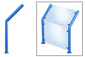C.R. Laurence CRL Contemporary 201 Series Sneeze Guard - 1-1/2&quot; Powder Painted Tubing, Glass On Slant and Front Only  | SG5201PT