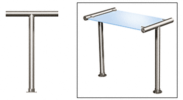 C.R. Laurence CRL Contemporary 202 Series Sneeze Guard - 1-1/2&quot; Polished Stainless Tubing, Glass On Top Only  | SG5202PS