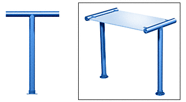 C.R. Laurence CRL Contemporary 202 Series Sneeze Guard - 1-1/2&quot; Powder Painted Tubing, Glass On Top Only  | SG5202PT