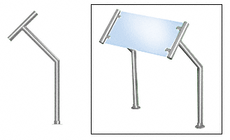 C.R. Laurence CRL Contemporary 203 Series Sneeze Guard - 1-1/2&quot; Polished Stainless Tubing, Glass On Slant Only  | SG5203PS