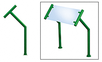 C.R. Laurence CRL Contemporary 203 Series Sneeze Guard - 1-1/2&quot; Powder Painted Tubing, Glass On Slant Only  | SG5203PT