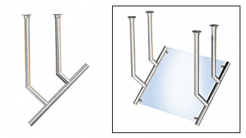 C.R. Laurence CRL Contemporary 204 Series Sneeze Guard -1-1/2&quot; Polished Stainless Tubing, Glass On Slant Only  | SG5204PS