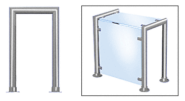 C.R. Laurence CRL Contemporary 209 Series Sneeze Guard - 1-1/2&quot; Polished Stainless Tubing, Glass On Top and Front Only  | SG5209PS