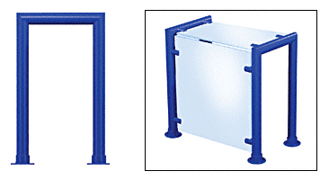 C.R. Laurence CRL Contemporary 209 Series 1-1/2&quot; Powder Painted Tubing Glass On Top and Front Only Sneeze Guard | SG5209PT