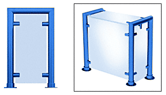 C.R. Laurence CRL Contemporary 210 Series Sneeze Guard - 1-1/2&quot; Powder Painted Tubing, Glass On Top, Front, and One or Both Ends  | SG5210PT