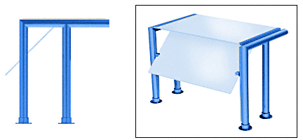 C.R. Laurence CRL Contemporary 301 Series Sneeze Guard -  1-1/2&quot; Powder Painted Tubing, Glass On Top and Front Only Moveable Glass  | SG5301PT
