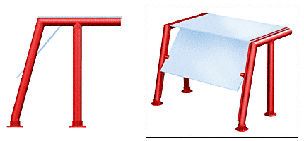 C.R. Laurence CRL Contemporary 303 Series Sneeze Guard - 1-1/2&quot; Powder Painted Tubing, Glass On Top and Front Only Moveable Glass  | SG5303PT