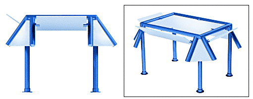C.R. Laurence CRL Contemporary 307 Series Sneeze Guard - 1-1/2&quot; Powder Painted Tubing, Glass On Slants and Top Only Moveable Glass  | SG5307PT