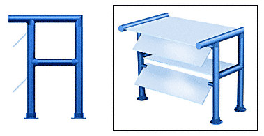 C.R. Laurence CRL Contemporary 309 Series Sneeze Guard - 1-1/2&quot; Painted Tubing, Glass On Top, Front, and Shelf  Moveable Glass    | SG5309PT