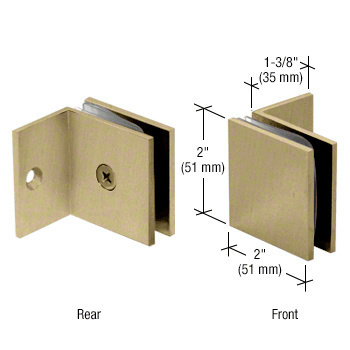 CRL Brushed Bronze Fixed Panel Square Clamp With Small Leg  | SGC037BBRZ