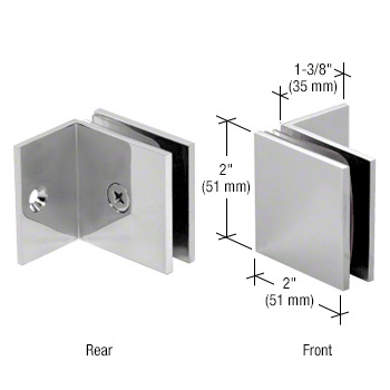 CRL Polished Chrome Fixed Panel Square Clamp With Small Leg | SGC037CH