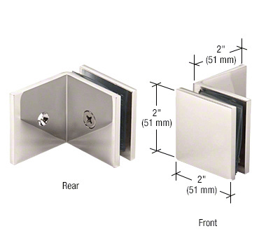CRL Polished Nickel Fixed Panel Square Clamp With Large Leg | SGC039PN