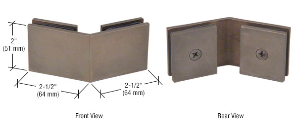 CRL Oil Rubbed Bronze Square 135 Degree Glass-to-Glass Clamp  | SGC1350RB