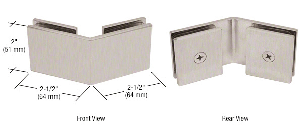 CRL Brushed Nickel Square 135 Degree Glass-to-Glass Clamp  | SGC135BN