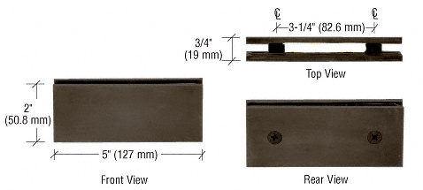 CRL Oil Rubbed Bronze Square 180 Degree Glass-to-Glass Clamp  | SGC1800RB