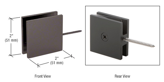 CRL Oil Rub Bronze Square Wall Mount Movable Transom Clamp | SGC1860RB