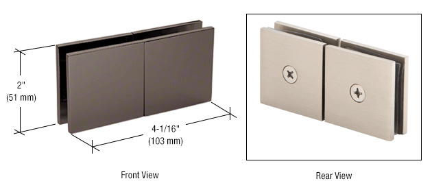 CRL Oil Rub Bronze Square 180 Degree Glass-to-Glass Movable Transom Clamp  | SGC1880RB