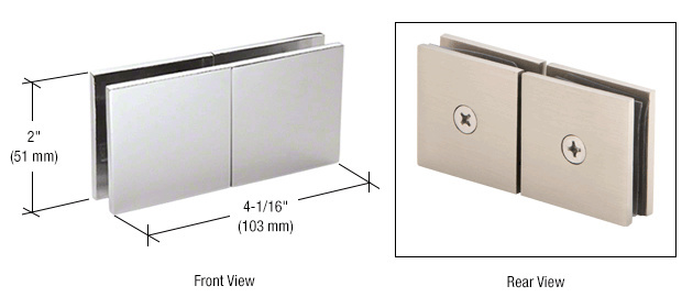 CRL Polished Chrome Square 180 Degree Glass-to-Glass Movable Transom Clamp | SGC188CH