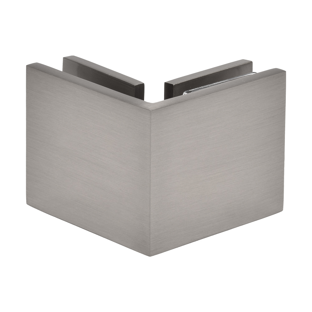 CRL Brushed Nickel Square Style 90 Degree Glass-to-Glass Clamp | SGC90BN