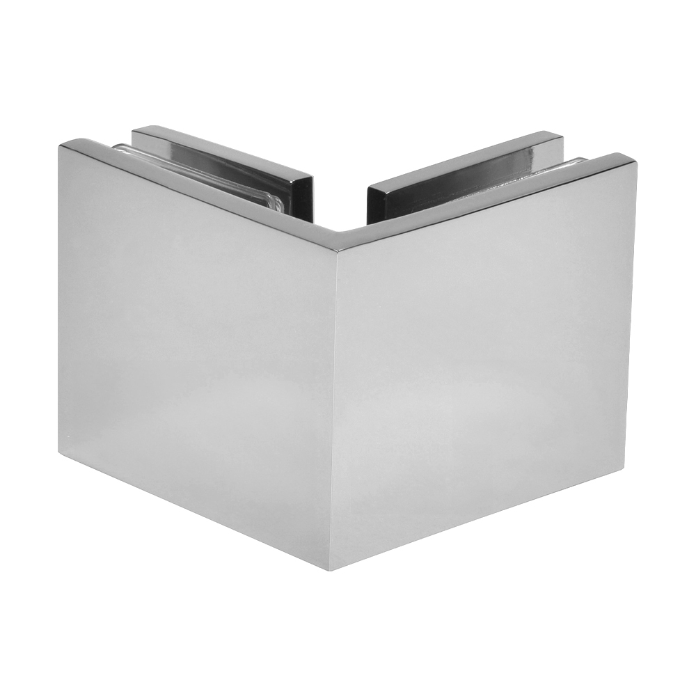 CRL Polished Chrome Square Style 90 Degree Glass-to-Glass Clamp | SGC90CH
