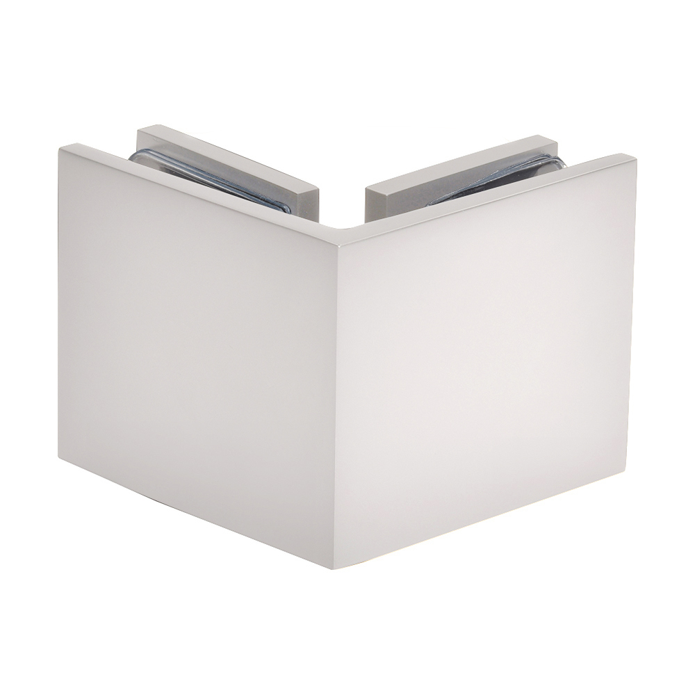 CRL Satin Nickel Square Style 90 Degree Glass-to-Glass Clamp | SGC90SN
