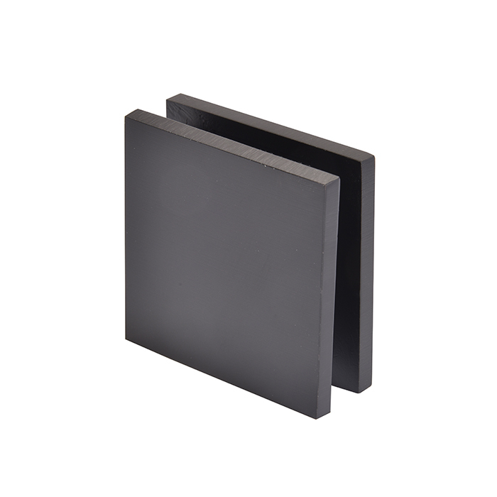 CRL Oil Rubbed Bronze Square Style Notch-in-Glass Fixed Panel U-Clamp | SGCU10RB