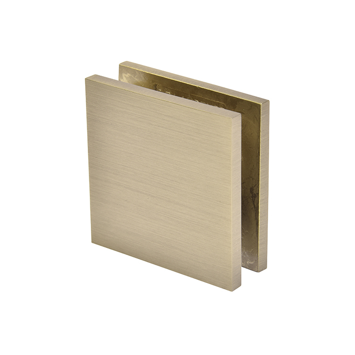 CRL Brushed Bronze Square Style Notch-in-Glass Fixed Panel U-Clamp | SGCU1BBRZ