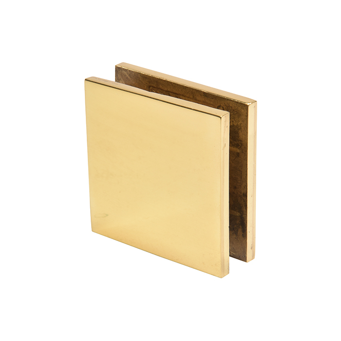 CRL Brass Square Style Notch-in-Glass Fixed Panel U-Clamp | SGCU1BR