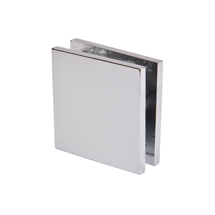 CRL Chrome Square Style Notch-in-Glass Fixed Panel U-Clamp | SGCU1CH