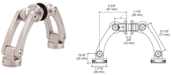 C.R. Laurence CRL Fin Glass-to-Wall Arch Swivel Fitting | SGF03BGW