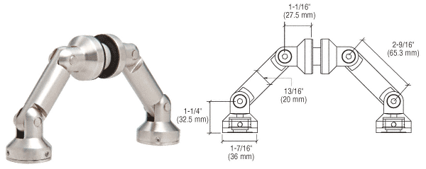 C.R. Laurence CRL Glass-to-Wall Column Swivel Fitting  | SGF66BGW