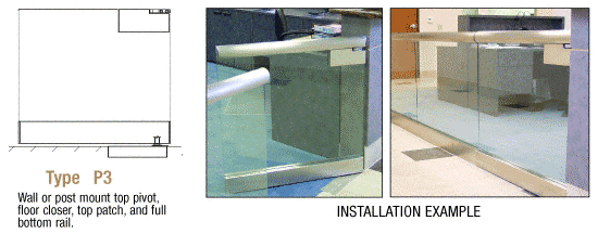C.R. Laurence CRL Post Mount Swinging Gate with Top Pivot Plus Top Patch and Full Bottom Rail | SGP3C