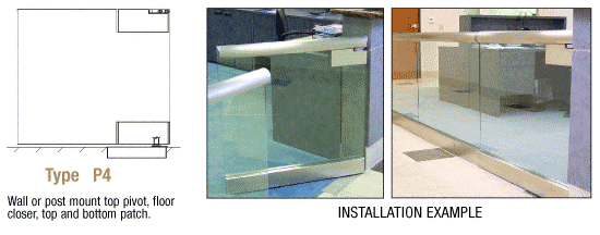 C.R. Laurence CRL Post Mount Swinging Gate with Top Pivot Plus Top and Bottom Patch | SGP4C