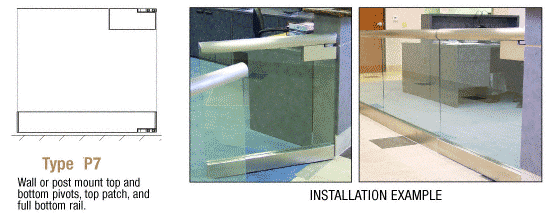 C.R. Laurence CRL Post Mount Swinging Gate with Top and Bottom Pivot Plus Top Patch and Full Bottom Rail | SGP7C