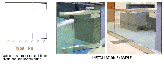 C.R. Laurence CRL Post Mount Swinging Gate with Top and Bottom Pivot Plus Top and Bottom Patch | SGP8C
