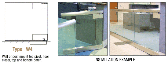 C.R. Laurence CRL Wall Mount Swinging Gate  with Top Pivot PlusTop and Bottom Patch | SGW4C
