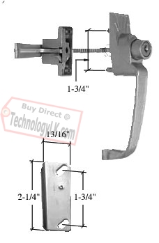 C.R. Laurence Aluminum Screen and Storm Door Push Button Lock 1-3/4&quot; Screw Holes | SK12