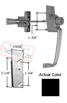 C.R. Laurence Black Screen and Storm Door Push Button Lock 1-3/4&quot; Screw Holes | SK12BL